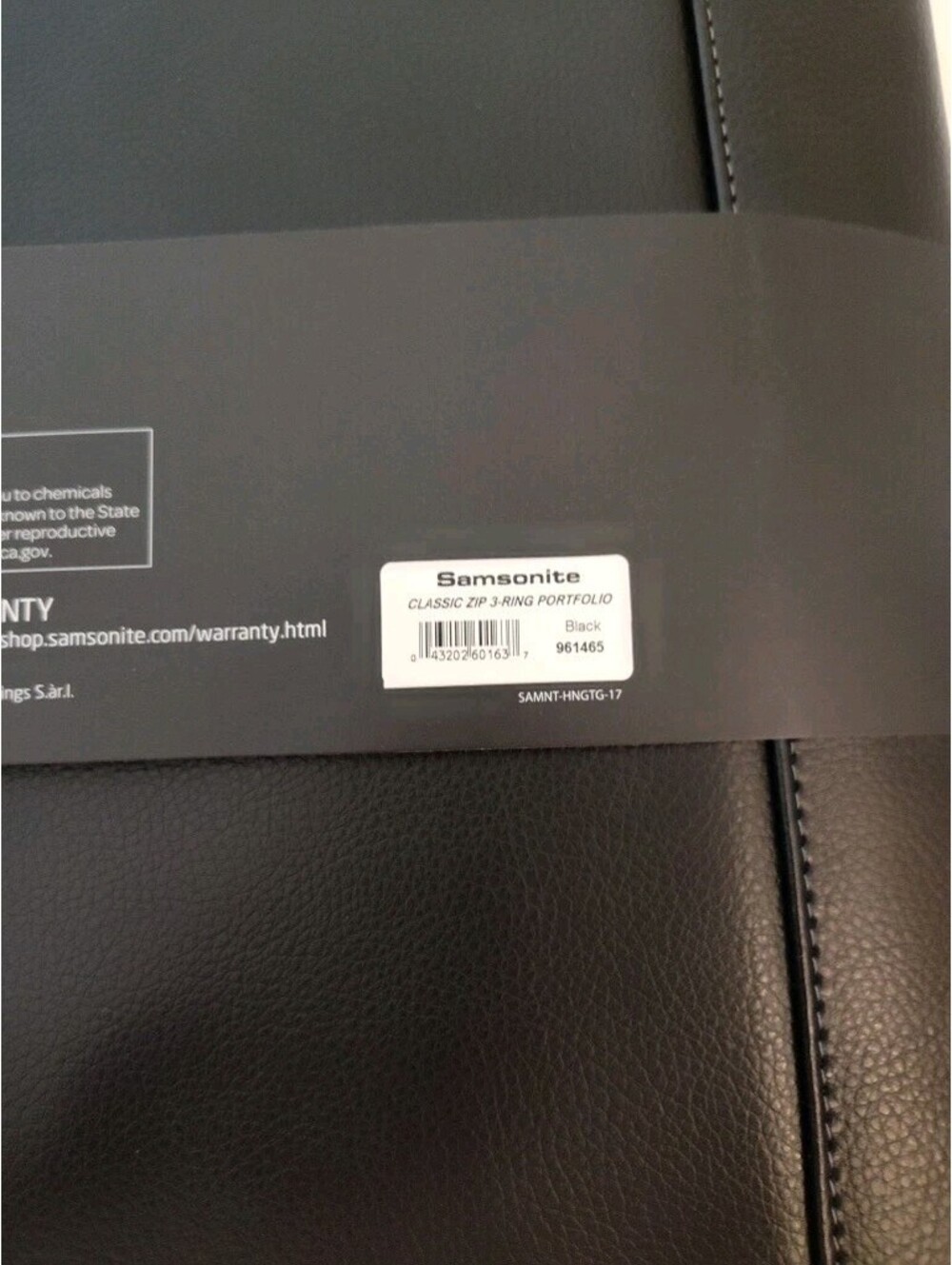 Samsonite Black Leather 3-Ring Portfolio With Strap Model# 961465 - Picture 12 of 12
